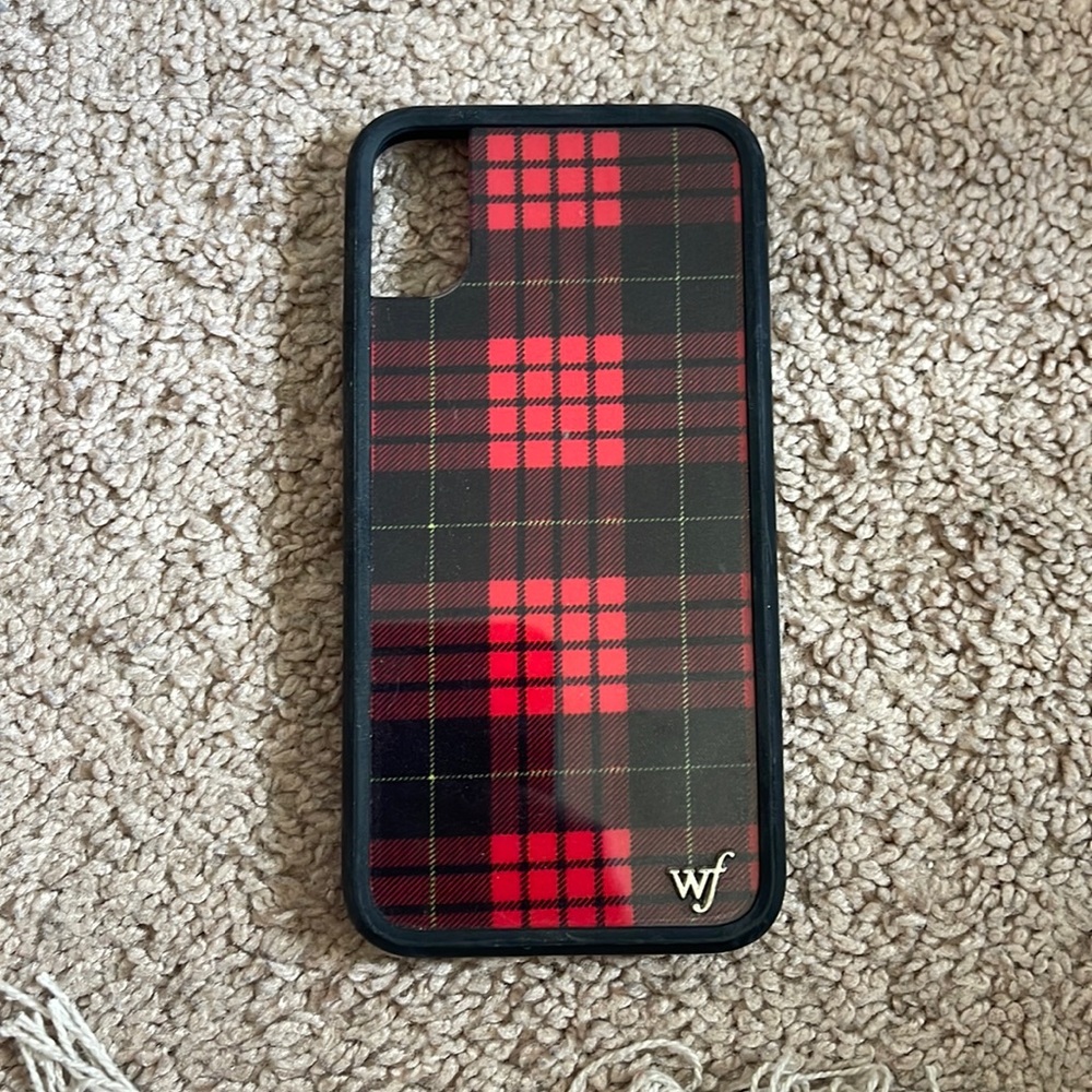 iPhone X red plaid Wildflower case
